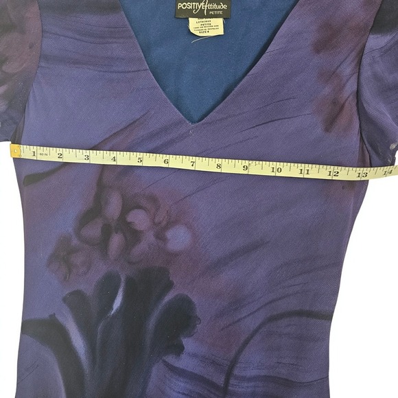 Positive Attitude Whimsigoth Floral Asymmetrical Midi Dress Petite 4 - Picture 3 of 6